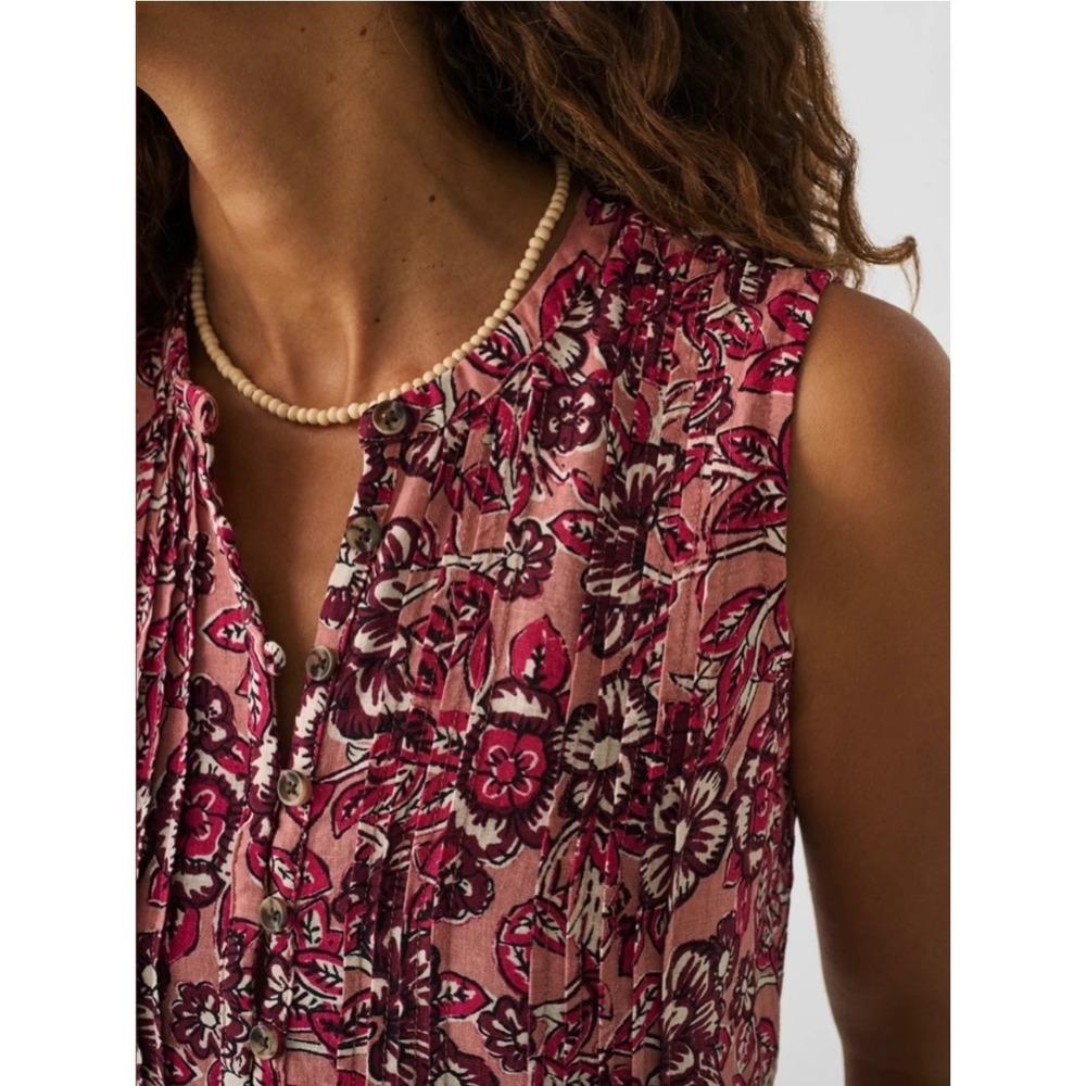 Faherty Pink Floral Midi Dress - Picture 15 of 15